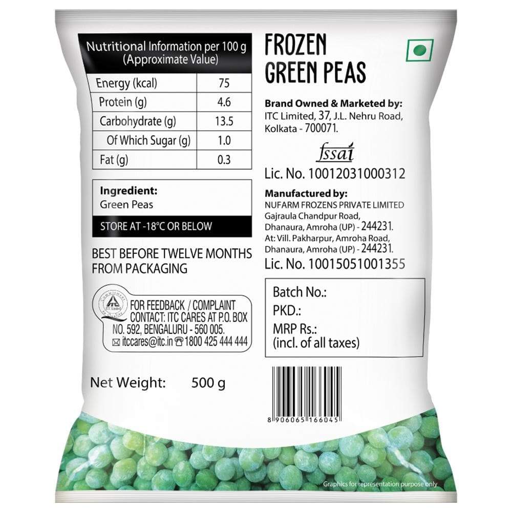 ITC Master Chef Frozen Green Peas 500 g