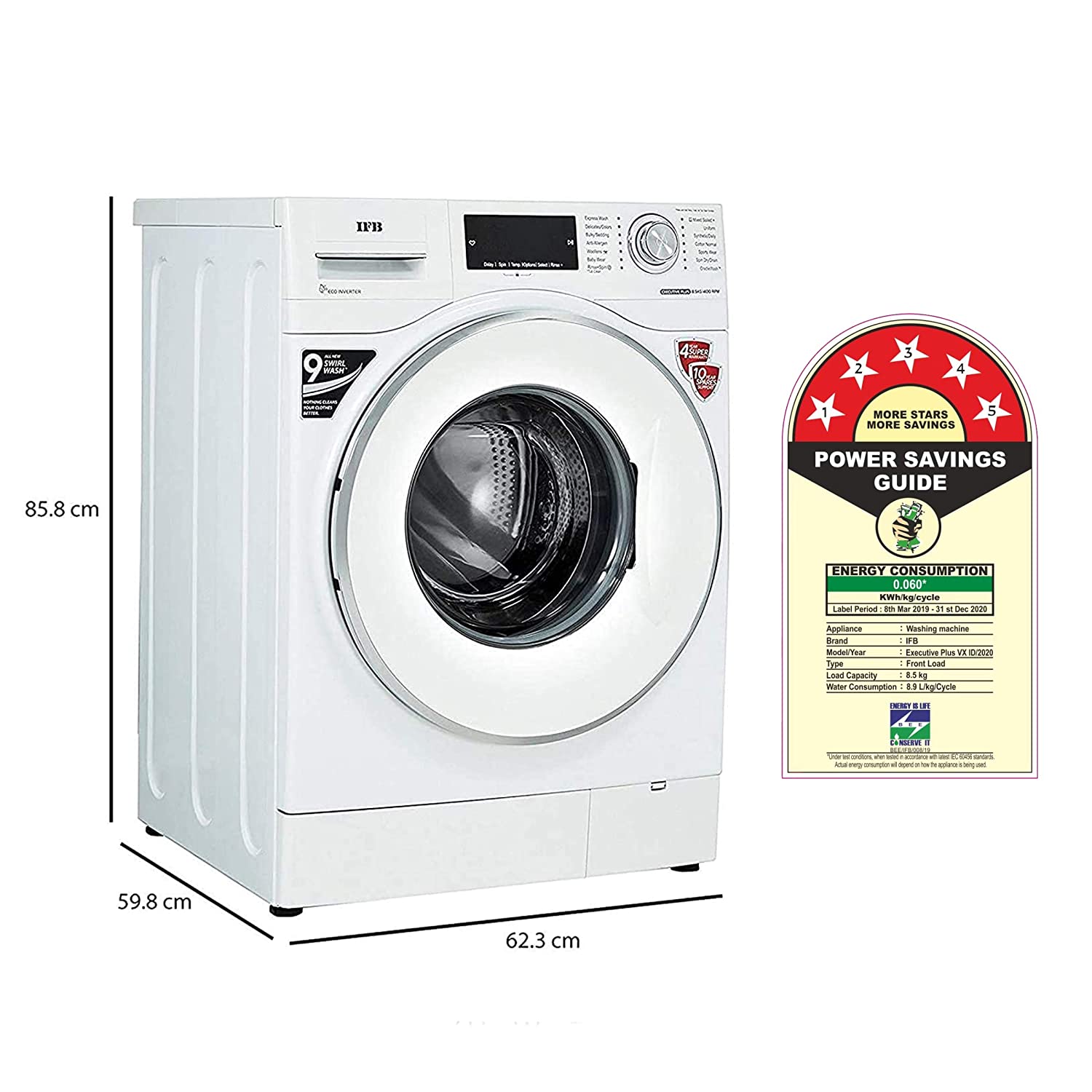 ifb 8.5 kg fully automatic front loading washing machine