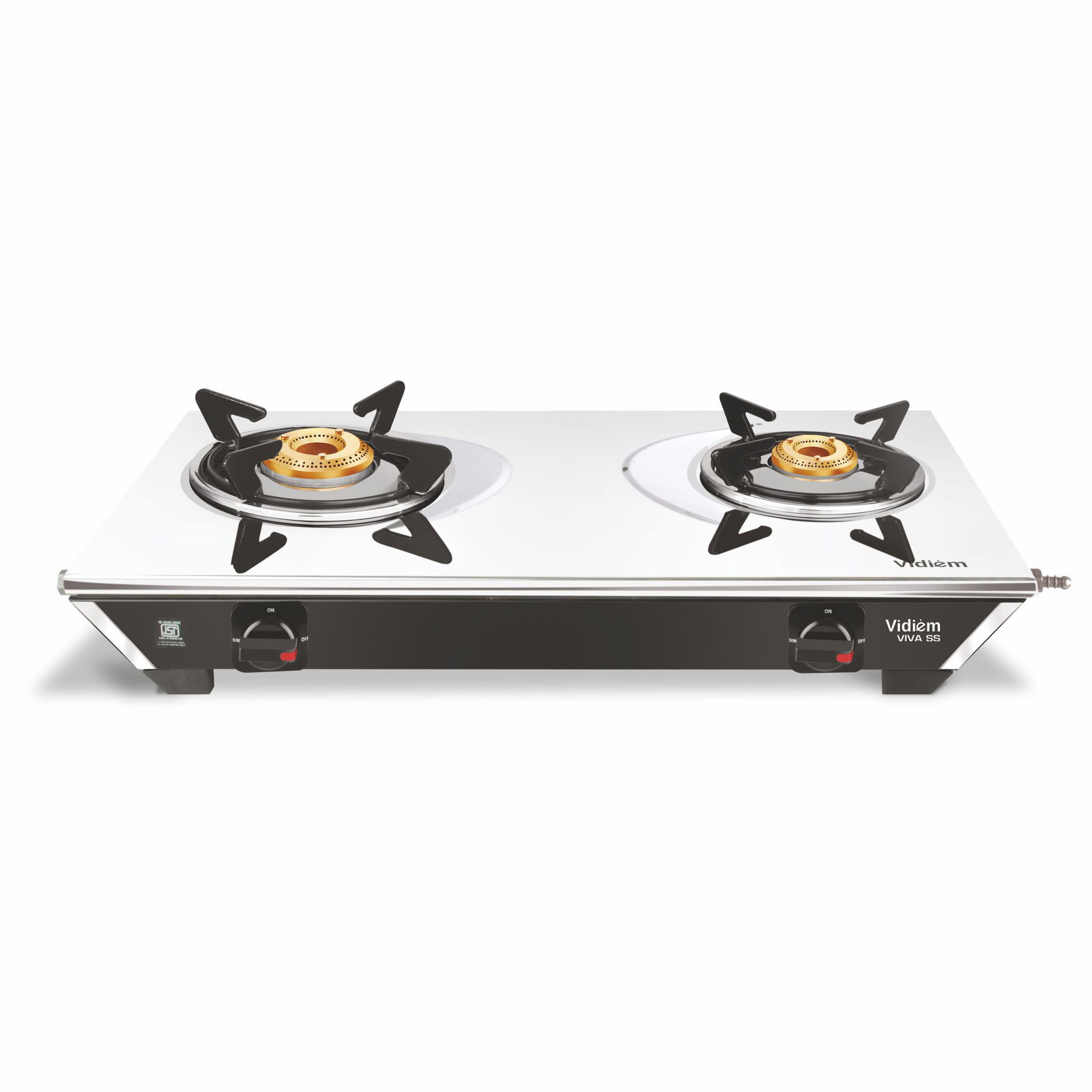 Vidiem Viva SS 2 Burner Glass Top Gas Stove