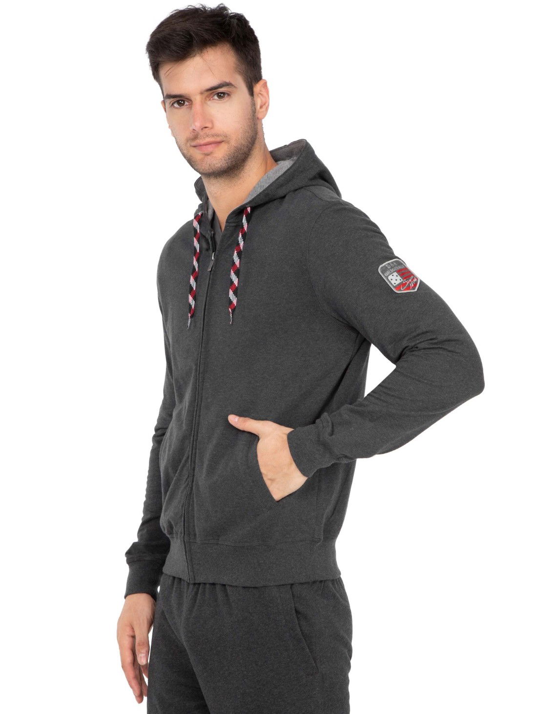 JOCKEY BLACK MELANGE ZIP THRU HOODIE