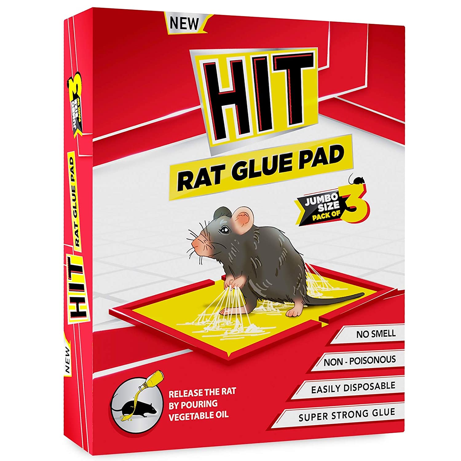 HIT Rat/Mouse Glue Pad - No Smell, Non Poisonous-Jumbo Size