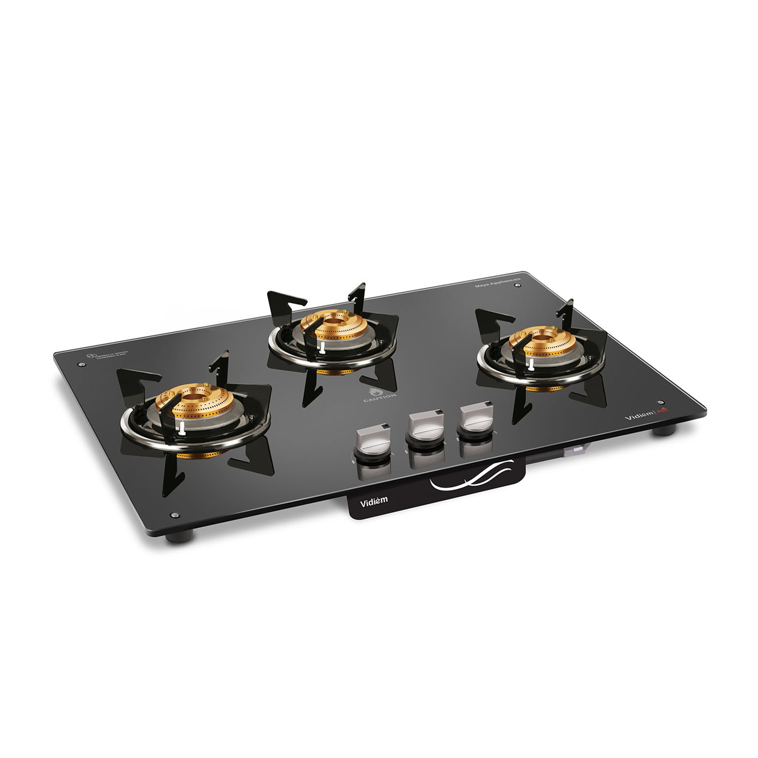 vidiem glass top gas stove 3 burner