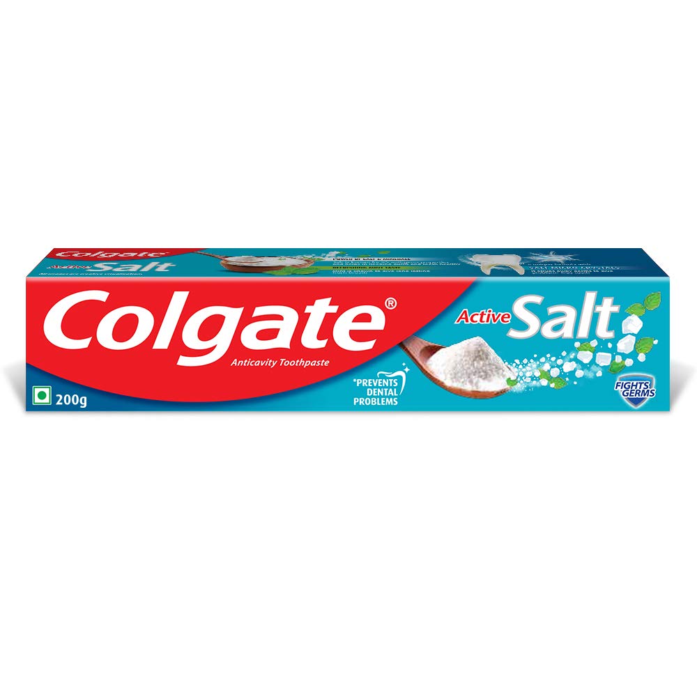 Colgate Active Salt Toothpaste, Germ Fighting Toothpaste for Healthy