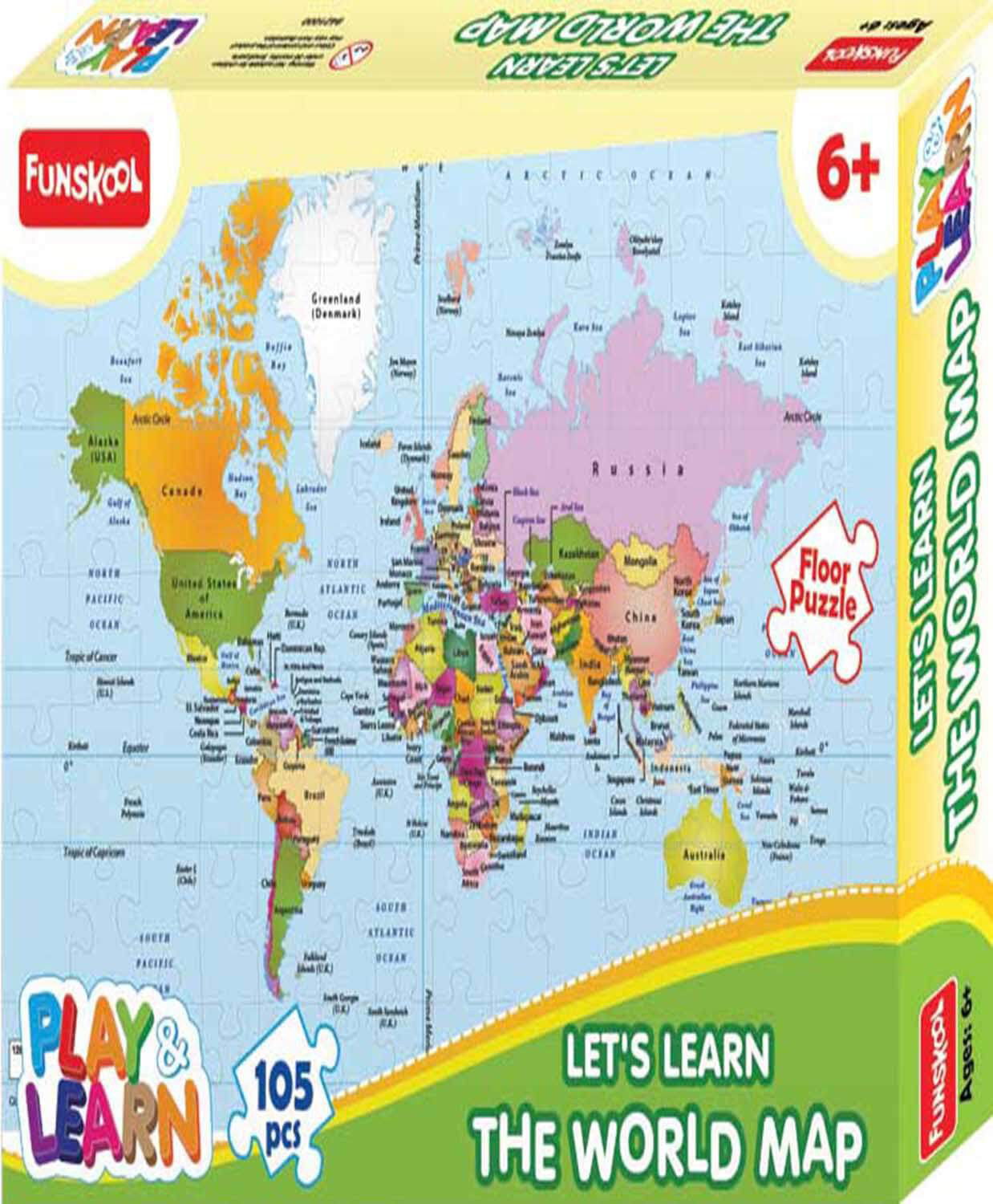 Funskool World Map Puzzle Funskool-Let"S Learn-World Map Puzzle