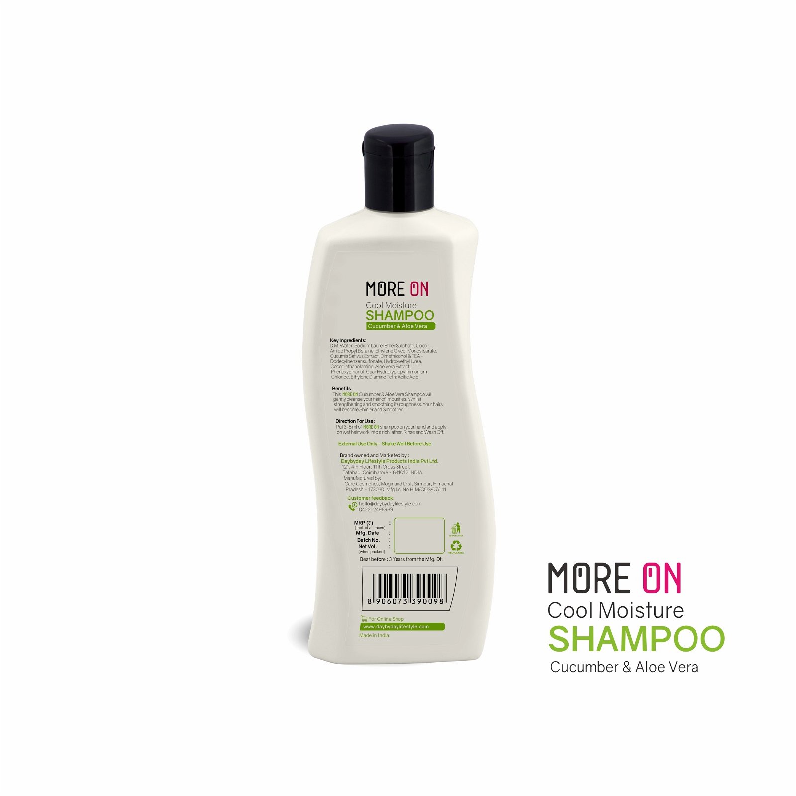 More on Cool Moisture Nutrient Hair Wash Shampoo With Aloe Vera, Cucumber |  For Men & Women | 200ML