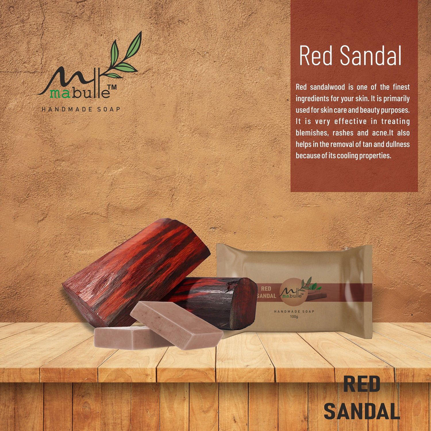 Ayush - Red Sandal Soap for cleansing of body