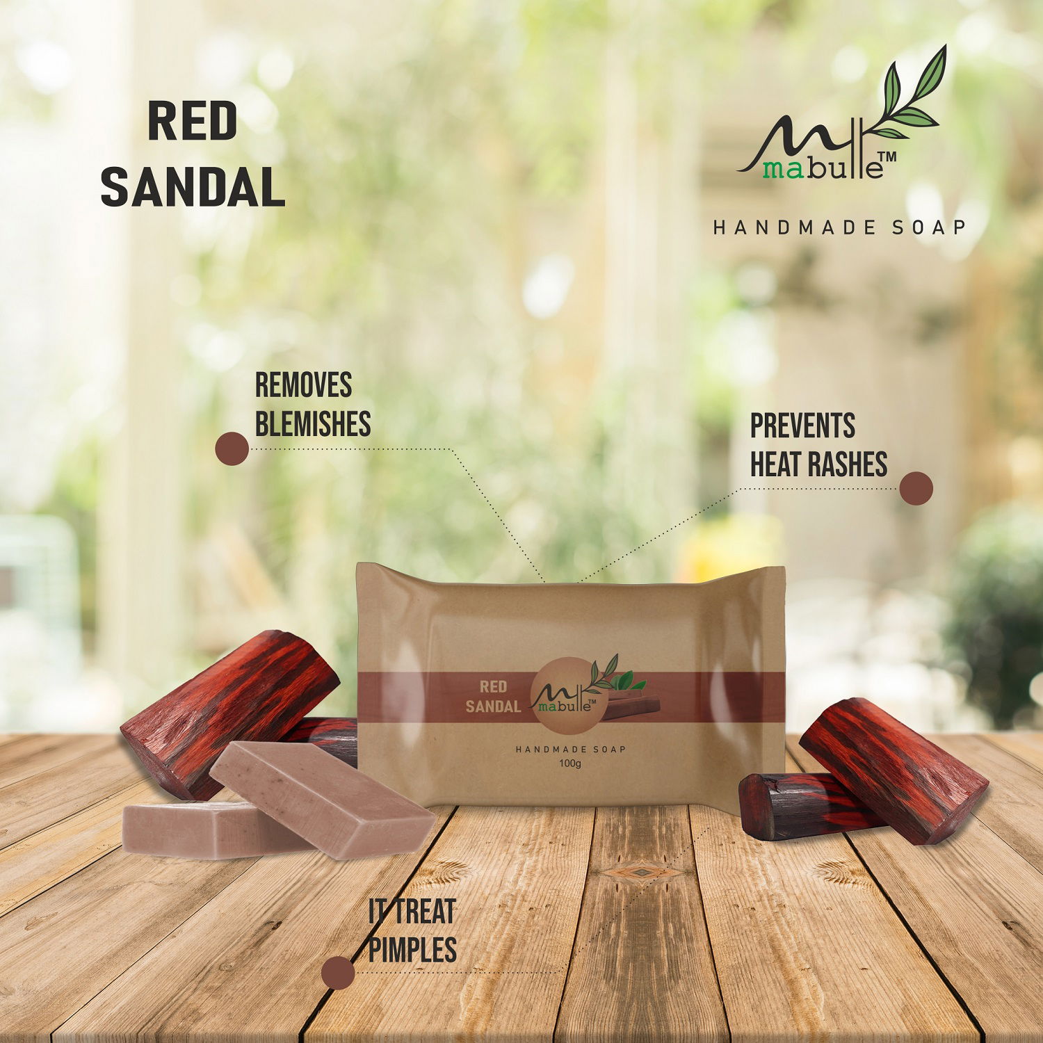 Red Sandal Soap 100g - most promising natural beauty enhancer - Green Cairo