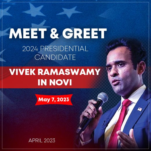 Meet & Greet 2024 Presidential candidate Vivek Ramaswamy in Novi