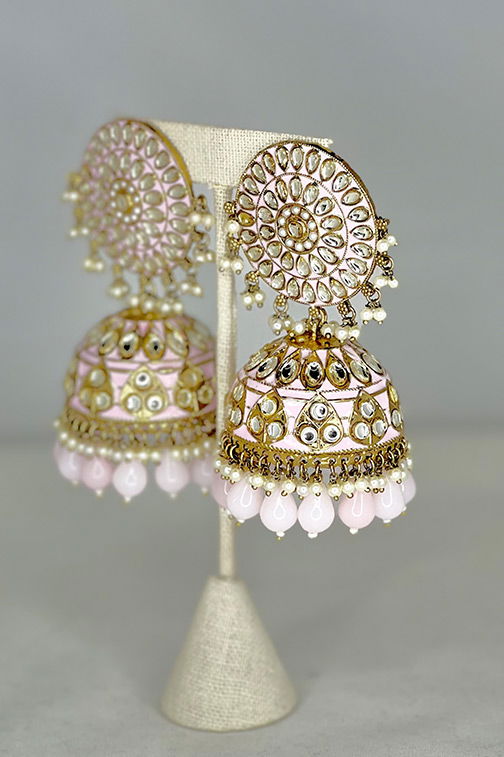 Pink color jhumka
