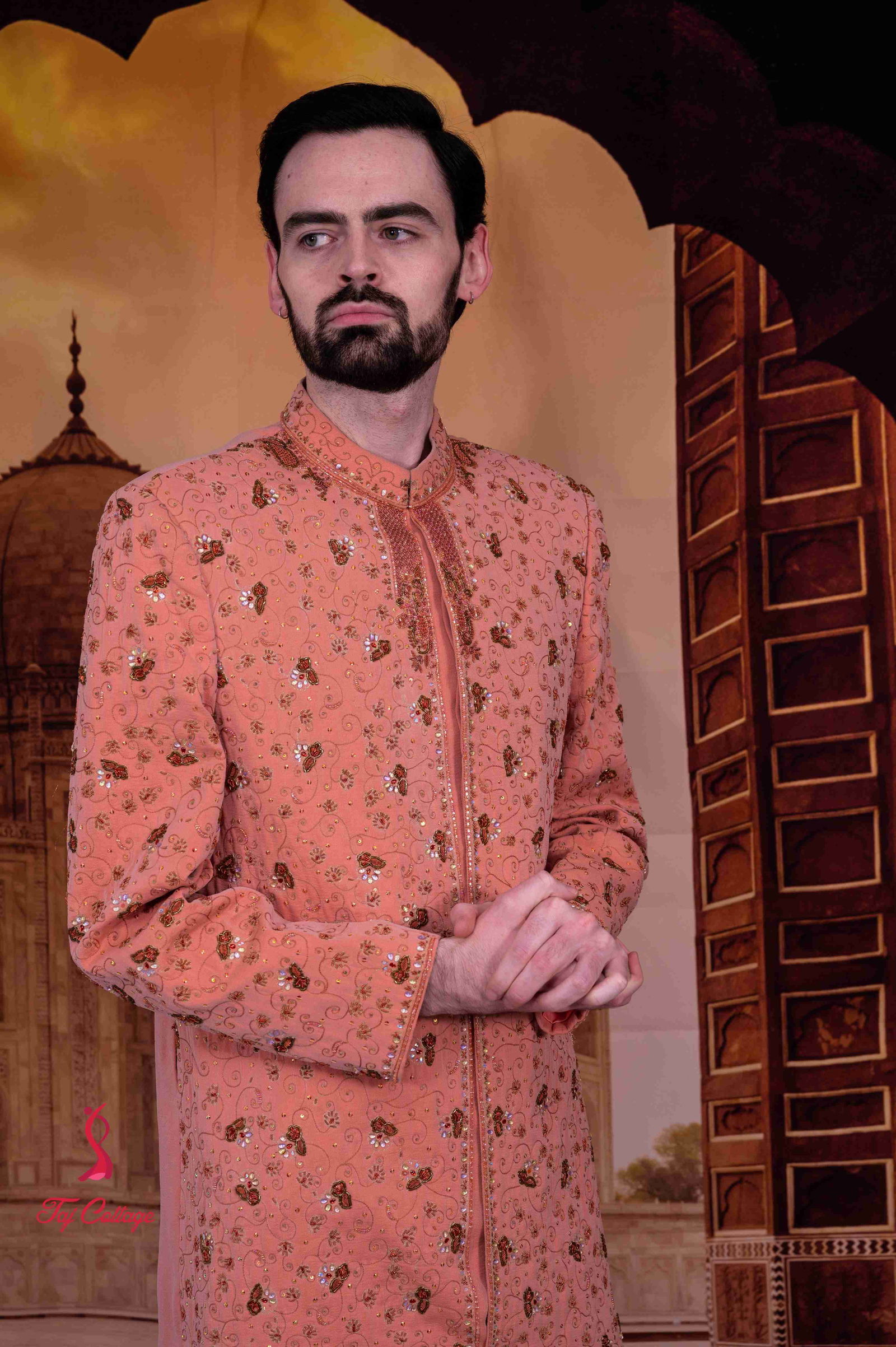 Peach Sherwani