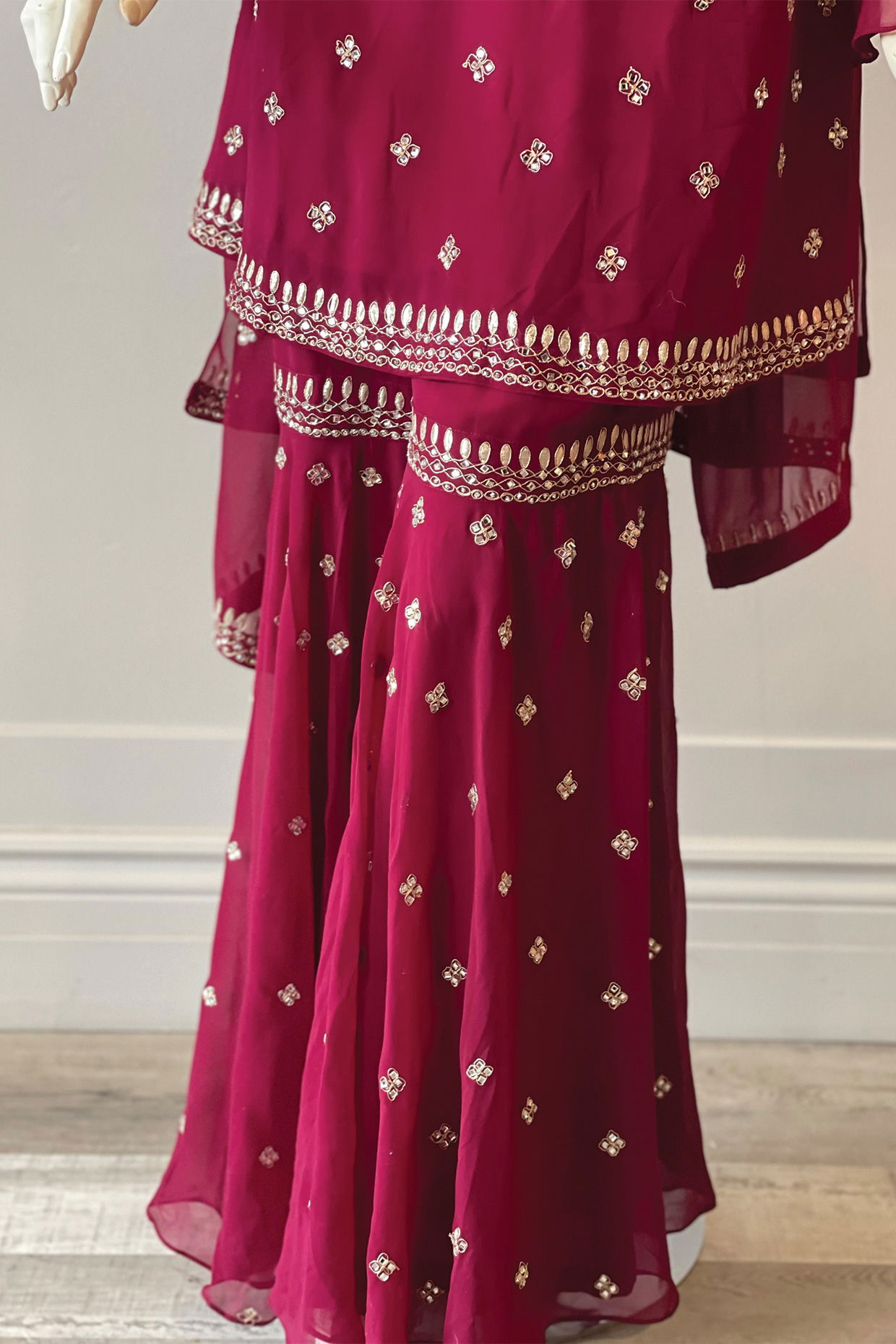 Wine color Sharara suit